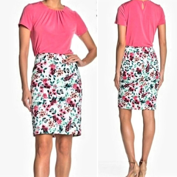 Calvin Klein Floral Print Pencil Skirt Jungle‎ Mult - Picture 1 of 2